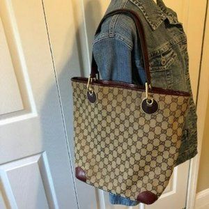 Vintage Gucci Eclipse Leather Tote/Shoulder Bag